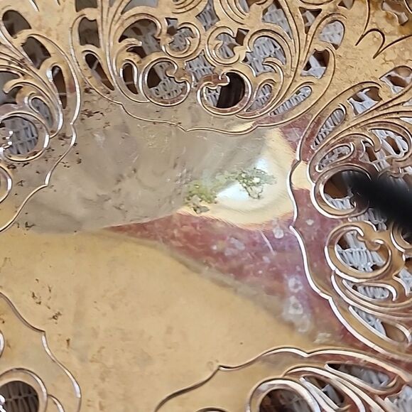 Vtg. Lacework Silver Tone Metal Scalloped Edge Footed Trinket/Candy Dish - Picture 5 of 7